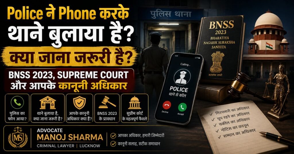 Police ने Phone करके थाने बुलाया है – BNSS 2023, Supreme Court और नागरिकों के कानूनी अधिकार