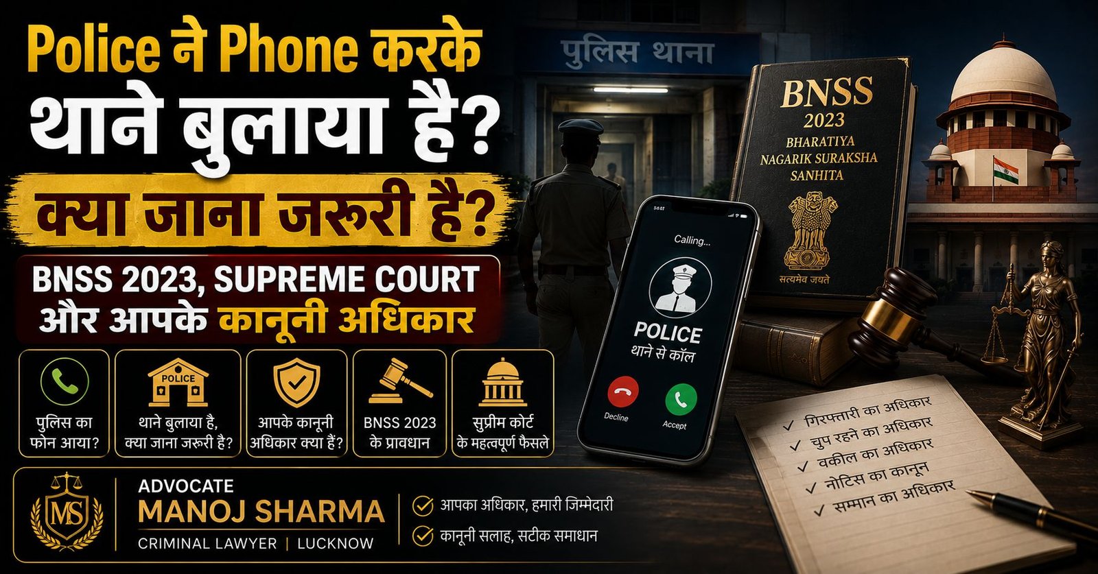 Police ने Phone करके थाने बुलाया है – BNSS 2023, Supreme Court और नागरिकों के कानूनी अधिकार
