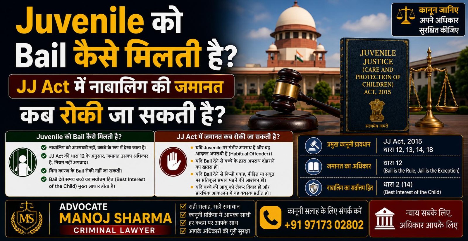 Juvenile को Bail कैसे मिलती है JJ Act Section 12