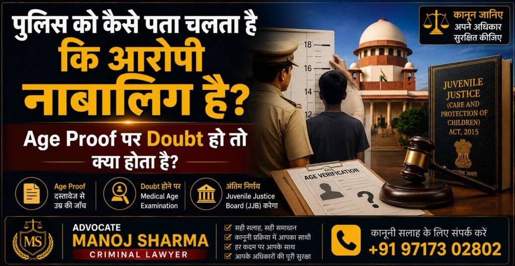 Police को Juvenile की उम्र पर Doubt होने पर Age Proof और JJ Act Section 94