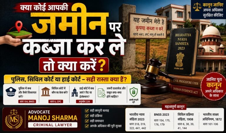 जमीन पर अवैध कब्जा होने पर क्या करें | Police, Civil Court और High Court Guide