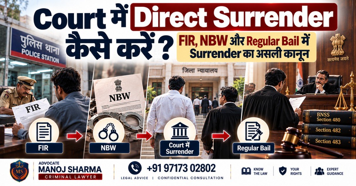 Court में Direct Surrender कैसे करें? FIR, NBW और Regular Bail का कानून